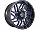 Impact Wheels 808 Gloss Black and Blue Milled 6-Lug Wheel; 20x10; -12mm Offset (15-20 Tahoe)