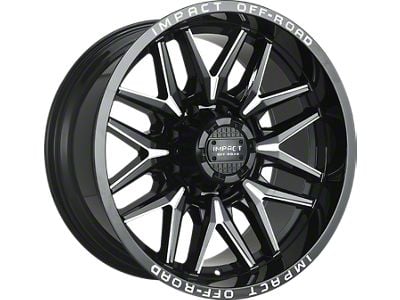 Impact Wheels 819 Gloss Black Milled 8-Lug Wheel; 20x10; -19mm Offset (99-07 F-350 Super Duty SRW)