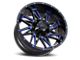 Impact Wheels 814 Gloss Black and Blue Milled 6-Lug Wheel; 17x9; 0mm Offset (99-06 Sierra 1500)
