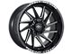 Impact Wheels 824 Gloss Black Milled 6-Lug Wheel; 22x12; -44mm Offset (99-06 Sierra 1500)