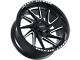 Impact Wheels 824 Gloss Black Milled 6-Lug Wheel; 22x12; -44mm Offset (99-06 Sierra 1500)