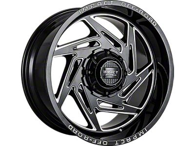 Impact Wheels 830 Gloss Black Milled 6-Lug Wheel; 22x12; -44mm Offset (99-06 Sierra 1500)