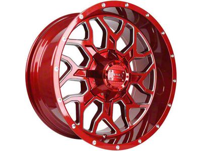 Impact Wheels 813 Red Milled 6-Lug Wheel; 20x10; -12mm Offset (99-06 Silverado 1500)