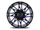 Impact Wheels 814 Gloss Black and Blue Milled 6-Lug Wheel; 17x9; 0mm Offset (99-06 Silverado 1500)