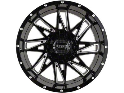 Impact Wheels 814 Gloss Black Milled 6-Lug Wheel; 20x10; -12mm Offset (99-06 Silverado 1500)