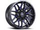 Impact Wheels 819 Gloss Black and Blue Milled 6-Lug Wheel; 18x9; -12mm Offset (99-06 Silverado 1500)