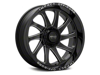 Impact Wheels 825 Gloss Black Milled 6-Lug Wheel; 20x10; -12mm Offset (99-06 Silverado 1500)