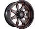 Impact Wheels 804 Gloss Black and Red Milled 6-Lug Wheel; 20x10; -12mm Offset (23-24 Canyon)