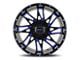 Impact Wheels 814 Gloss Black and Blue Milled 6-Lug Wheel; 17x9; 0mm Offset (23-24 Canyon)