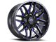 Impact Wheels 819 Gloss Black and Blue Milled 6-Lug Wheel; 18x9; -12mm Offset (23-24 Canyon)