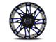 Impact Wheels 814 Gloss Black and Blue Milled 5-Lug Wheel; 17x9; 0mm Offset (87-90 Dakota)