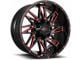 Impact Wheels 814 Gloss Black and Red Milled 6-Lug Wheel; 18x9; 0mm Offset (21-25 F-150)