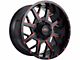 Impact Wheels 815 Gloss Black with Red Machined Face 6-Lug Wheel; 20x10; -12mm Offset (21-24 F-150)