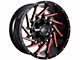 Impact Wheels 816 Gloss Black with Red Machined Face 6-Lug Wheel; 20x10; -12mm Offset (21-24 F-150)