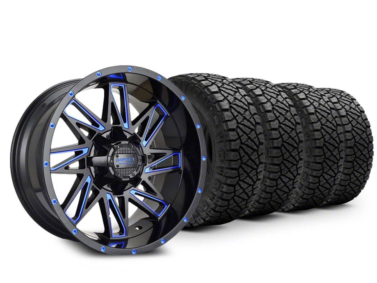 RAM 1500 17x9 Impact Wheels 814 & 33in NITTO All-Terrain Ridge Grappler ...