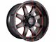 Impact Wheels 804 Gloss Black and Red Milled 6-Lug Wheel; 20x10; -12mm Offset (19-24 RAM 1500)