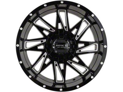 Impact Wheels 814 Gloss Black Milled 6-Lug Wheel; 20x10; -12mm Offset (19-24 RAM 1500)