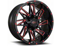 Impact Wheels 814 Gloss Black and Red Milled 6-Lug Wheel; 18x9; 0mm Offset (19-25 RAM 1500)