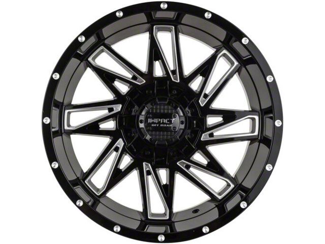 Impact Wheels 814 Gloss Black Milled 6-Lug Wheel; 20x10; -12mm Offset (19-23 Ranger)