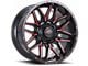 Impact Wheels 819 Gloss Black and Red Milled 6-Lug Wheel; 20x10; -12mm Offset (19-23 Ranger)