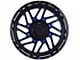 Impact Wheels 808 Gloss Black and Blue Milled 6-Lug Wheel; 20x10; -12mm Offset (19-24 Sierra 1500)