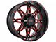 Impact Wheels 810 Gloss Black and Red Milled 6-Lug Wheel; 20x10; -12mm Offset (19-24 Sierra 1500)