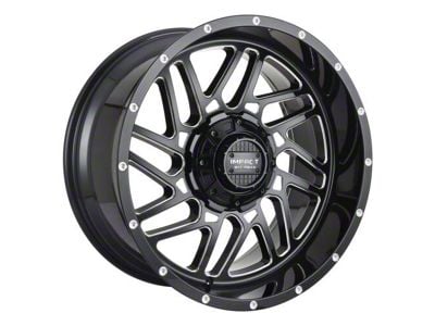 Impact Wheels 808 Gloss Black Milled 6-Lug Wheel; 20x10; -12mm Offset (19-25 Silverado 1500)