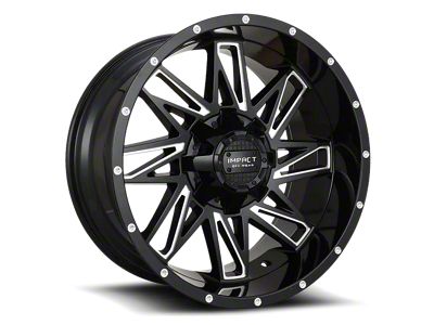 Impact Wheels 814 Gloss Black Milled 6-Lug Wheel; 18x9; 0mm Offset (19-24 Silverado 1500)
