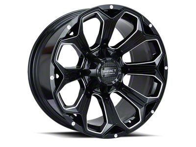 Impact Wheels 817 Gloss Black Milled 6-Lug Wheel; 20x10; -12mm Offset (19-24 Silverado 1500)