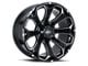 Impact Wheels 817 Gloss Black Milled 6-Lug Wheel; 20x10; -12mm Offset (19-24 Silverado 1500)