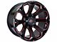 Impact Wheels 817 Gloss Black and Red Milled 6-Lug Wheel; 20x10; -12mm Offset (19-24 Silverado 1500)
