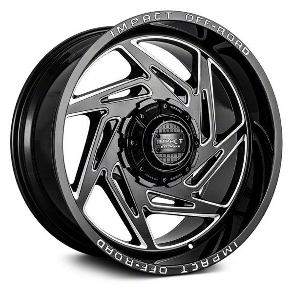 Impact Wheels Silverado 1500 830 Gloss Black Milled 6-Lug Wheel; 20x10 ...