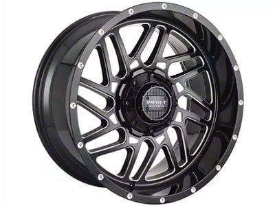 Impact Wheels 808 Gloss Black Milled 8-Lug Wheel; 22x12; -44mm Offset (20-24 Silverado 3500 HD SRW)