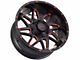 Impact Wheels 807 Gloss Black and Red Milled 6-Lug Wheel; 20x10; -12mm Offset (21-24 Tahoe)