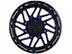 Impact Wheels 808 Gloss Black and Blue Milled 6-Lug Wheel; 20x10; -12mm Offset (21-24 Tahoe)