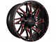 Impact Wheels 814 Gloss Black and Red Milled 6-Lug Wheel; 20x9; 0mm Offset (21-24 Tahoe)