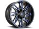 Impact Wheels 814 Gloss Black and Blue Milled 6-Lug Wheel; 17x9; 0mm Offset (15-20 Yukon)