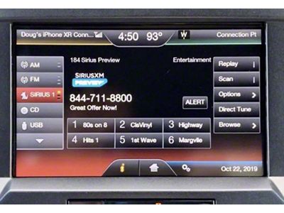 Infotainment CD Player SiriusXM Satellite HD Radio Upgrade Kit with Aftermarket Magnetic Roof Mounted Antenna and OBD Programmer (13-14 F-150)