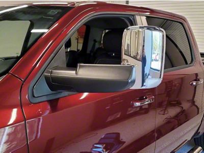 Infotainment 7x11 Power Folding Towing Mirrors; Chrome (19-24 RAM 1500 w/ Blind Spot Monitor)