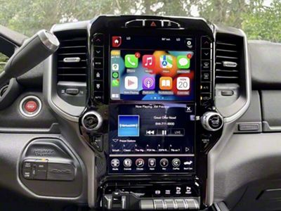 Infotainment UAX Uconnect 4C NAV with 12-Inch Touchscreen, Apple CarPlay and Android Auto Upgrade (2021 RAM 1500 Laramie w/ Woodgrain Interior Accents)