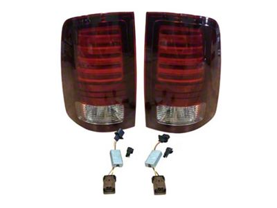 Infotainment Factory OEM LED Tail Lights; Chrome Housing; Smoked Lens (13-18 RAM 2500 w/ Factory Halogen Tail Lights)