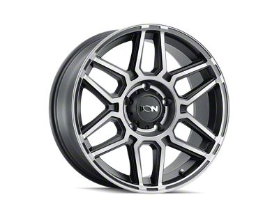 ION Wheels 146 Matte Black Machined with Dark 8-Lug Wheel; 20x10; -19mm Offset (01-06 Sierra 2500 HD)