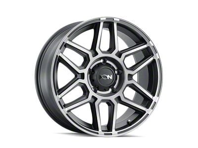 ION Wheels 146 Matte Black Machined with Dark 8-Lug Wheel; 20x10; -19mm Offset (01-06 Sierra 3500 HD SRW)