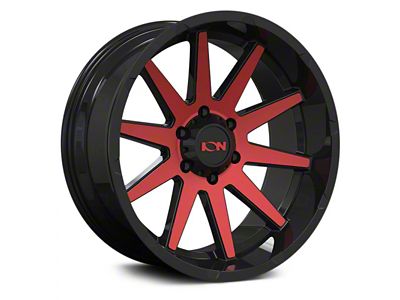 ION Wheels TYPE 143 Gloss Black with Red Machined 6-Lug Wheel; 20x9; 18mm Offset (07-13 Sierra 1500)