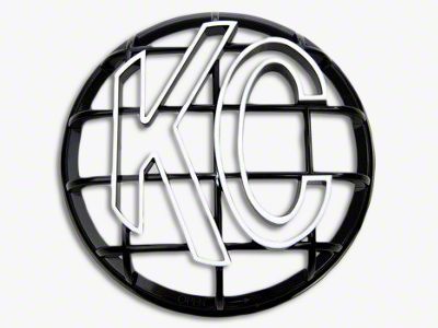 KC HiLiTES 6-Inch Apollo Series Round Light Stone Guard; Black with White KC Logo