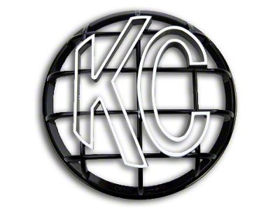 KC HiLiTES 6-Inch Apollo Series Round Light Stone Guard; Black with White KC Logo