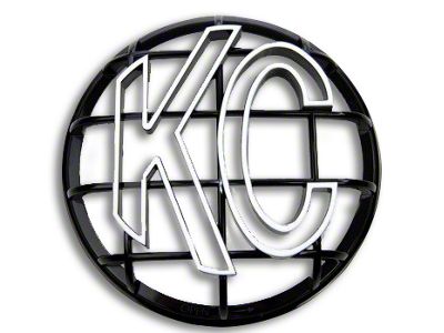 KC HiLiTES 6-Inch Apollo Series Round Light Stone Guard; Black with White KC Logo