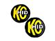 KC HiLiTES 8-Inch Rally 800/Pro-Sport/Carbon POD Light Vinyl Covers; Black with Yellow KC HID Logo