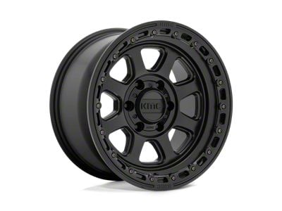 KMC Chase Satin Black with Gloss Black Lip 8-Lug Wheel; 17x9; 0mm Offset (01-06 Sierra 2500 HD)