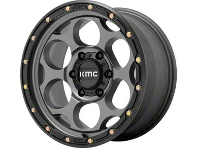 KMC Dirty Harry Satin Gray with Black Lip 8-Lug Wheel; 17x8.5; 0mm Offset (01-06 Sierra 2500 HD)